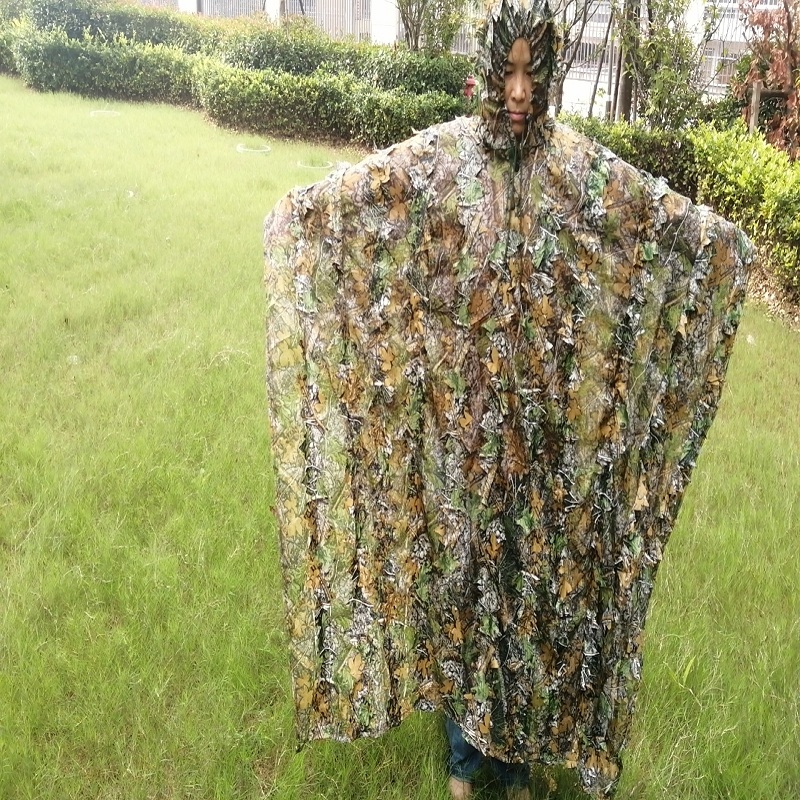 Hunting Outdoor Game - Levensechte 3D Bladeren Camouflage Poncho Mantel